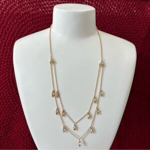 Faux gold and diamond necklace